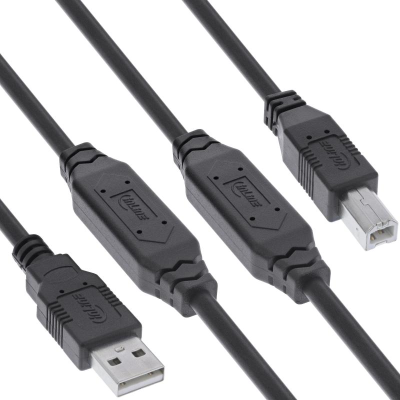 InLine® USB 2.0 Aktiv-Kabel, USB-A Stecker zu USB-B Stecker